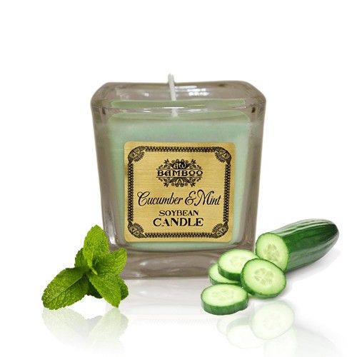 Vela de Cera de Soja - Pepino y menta